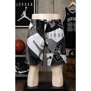 Nike Jordan Jumpman Gray Black Swim Trunks Shorts L 12 /13